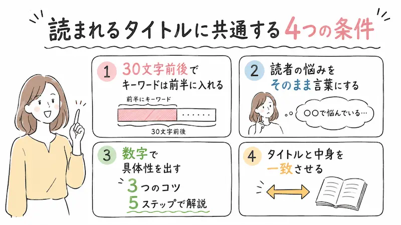 読まれるタイトルに共通する4つの条件